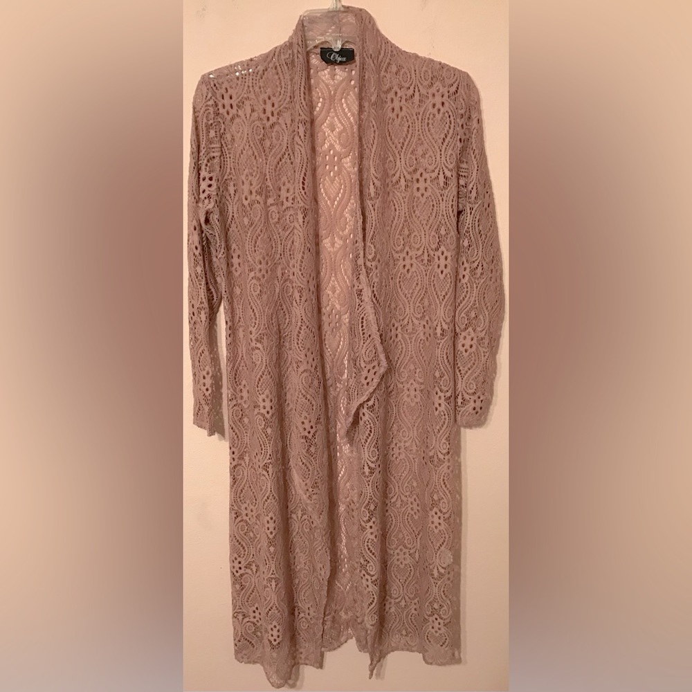Objex pink Lace Cardigan size Lg to XXL